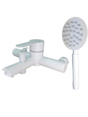 Baterie pentru cadă Mixxus DAX-009 White din oțel inoxidabil, set duș inclus