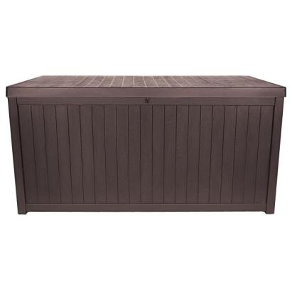 Cutie de depozitare Tough Master 430L, aspect lemn, culoare cafea, cu balamale