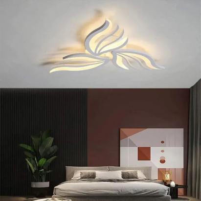 Lustră LED SAKURA 37W dimabilă cu telecomandă, 3 petale, alb