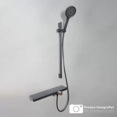 Coloană de duș din inox SUS304 negru lucios, 2 funcții, Korman Technik 11211H