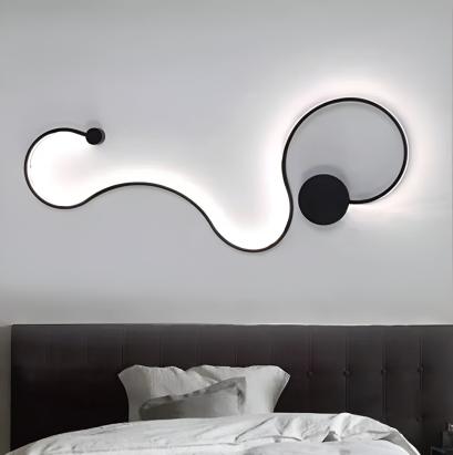 Aplica LED Delilah 38W decorativa, negru, 3 tonuri lumina, metal si silicon