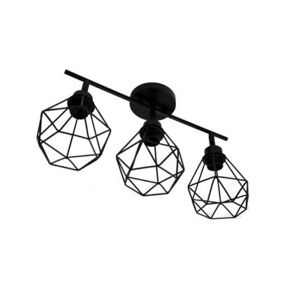 Lustră Ailyn neagră 3xE27 din metal, design geometric modern pentru hol