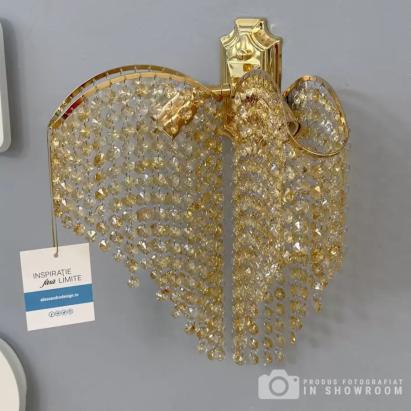 Aplica Cristal Sapphire 2x E14 Auriu Lucios Lucios, Siraguri de cristale