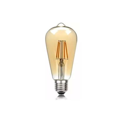 Bec LED cu filament ST64 E27 4W, lumină caldă, sticlă galbenă