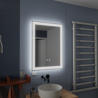 Oglindă LED dreptunghiulară 60x80 cm cu touch, dimare și dezaburire ADIS