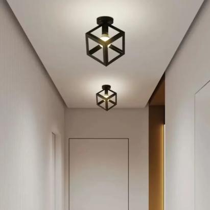 Lustră tip cub STRUKTUR Mono, 1xE27, metal negru, pentru hol și interior