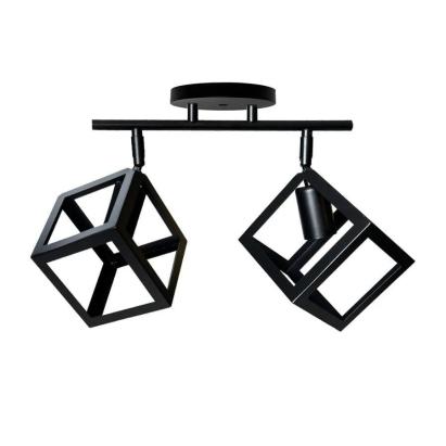 Lustra Forma Cub, STRUKTUR Duo, 2xE27, Negru, Metal