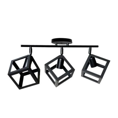 Lustră cubică neagră Trio STRUKTUR, metal, 3xE27, pentru interior