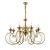 Candelabru din cristal Frederick, 8xE14, auriu antichizat, Ø52 cm, inaltime reglabila