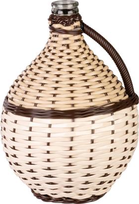 Damigeană din sticlă Strend Pro Wilo 10 L, împletită, cu mâner, mix culori