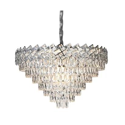 Candelabru din cristal Windsor Supremo 10xE14, Ø80 cm, crom lucios, inaltime reglabila