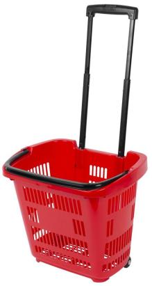 Coș de cumpărături cu roți Racks Shopper, mâner telescopic, 57 cm