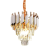 Candelabru Cristal VERSAILLES Petito 3xE14, Diametru 30cm, Auriu Lucios si Alb, Inaltime Reglabila, Metal si Cristal