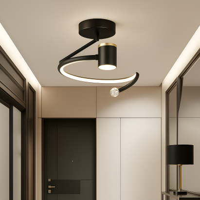 Lustră LED modernă 34W, Ø24 cm, 3 temperaturi de culoare, neagră