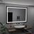 Oglindă LED baie 100x70 cm Verite Majeste Noir, dimabilă, dezaburire, ceas