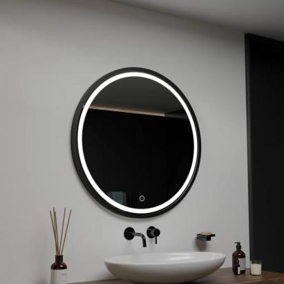 Oglindă LED rotundă 60 cm Nerina Basic cu touch, dimabilă, pentru baie și hol