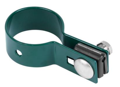 Colier capăt pentru stâlp rotund 60 mm, verde RAL6005, Zn+PVC