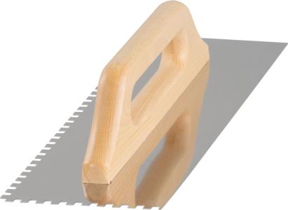 Gletieră zimțată Strend Pro Premium din inox, 380x130 mm, mâner lemn