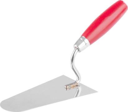 Lingură de zidar rotundă Strend Pro Premium, inox 1 mm, 200 mm, mâner lemn