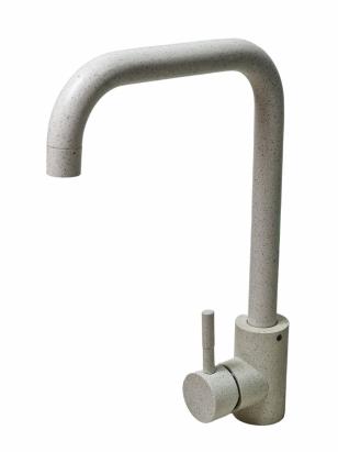 Baterie de bucătărie 3008B albă, monocomandă, design modern pentru chiuvetă