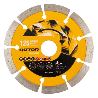 Disc diamantat segmentat Rotor 125 mm, 22,23 mm, pentru beton și ceramică