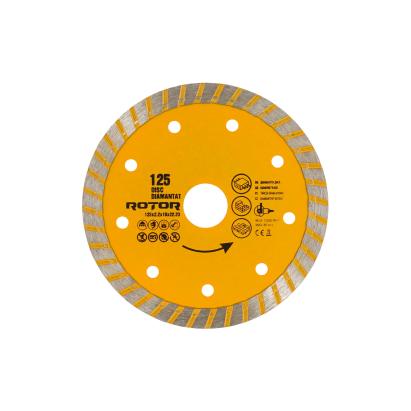 Disc diamantat Turbo Rotor 125 mm pentru beton si ceramica, 22,23 mm