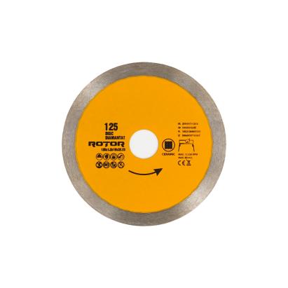 Disc diamantat Rotor 125 mm, muchie continuă, pentru ceramică, 22,23 mm