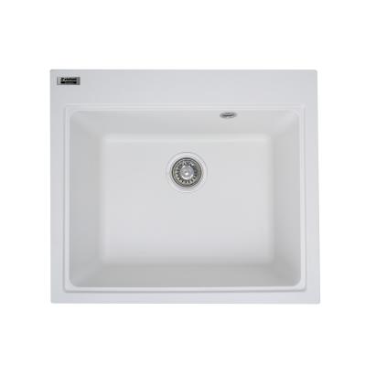 Chiuvetă din compozit de granit pentru bucătărie ELEFANT PREMIUM 5852 VESTA Alb 580 x 518 mm