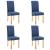 Scaune de bucătărie, 4 buc., albastru, material textil GartenMobel Dekor