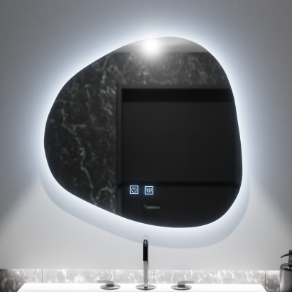 Oglindă LED organică 60x60 cm Korman Duna, touch, dimabilă, cu dezaburire