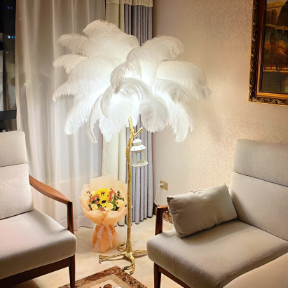 Lampadar Pene Politidis 1 X E14 120cm Alb Auriu