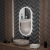 Oglindă LED ovală 50x100 cm Lucia Marcello, senzor, dezaburire, ceas, dimabilă