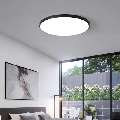 Plafonieră LED SOLIS 27 cm, 20W, lumină rece 6000K, negru mat