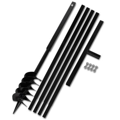 Burghiu de sol cu mâner 120 mm cu tub prelungitor 5 m oțel GartenMobel Dekor