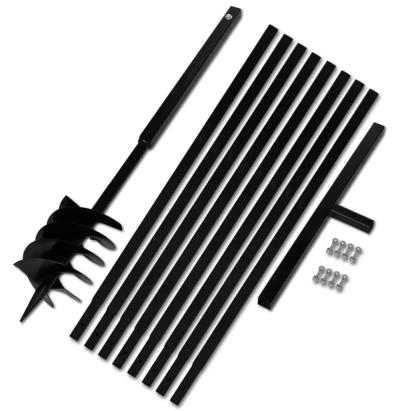 Burghiu de sol cu mâner 180 mm cu tub prelungitor 9 m, oțel GartenMobel Dekor