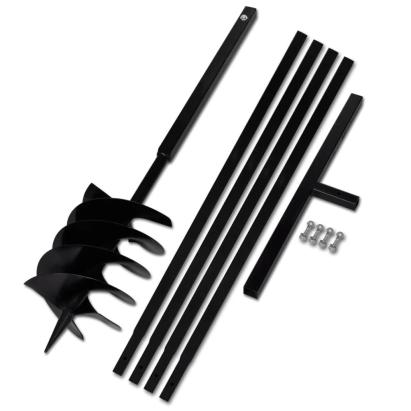 Burghiu de sol cu mâner 200 mm cu tub prelungitor 5 m, oțel GartenMobel Dekor