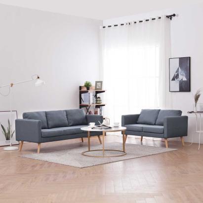 Set canapele cu 2 locuri și 3 locuri, textil, gri închis  GartenMobel Dekor