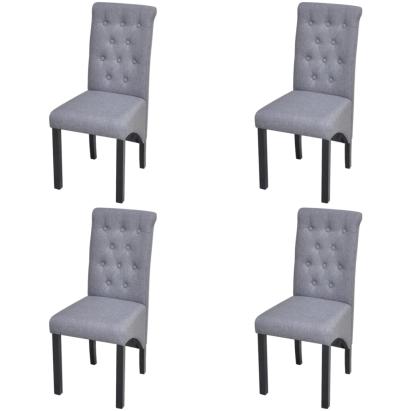 Scaune de bucătărie pivotante, 4 buc., gri deschis, textil GartenMobel Dekor