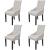Scaune de sufragerie, 4 buc., gri crem, material textil GartenMobel Dekor