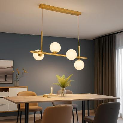 Lustră modernă LOFT Pavilion, auriu, 4xG9, înălțime reglabilă, 65 cm