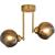 Lustră modernă Modus cu 2 surse E27, metal auriu și globuri sticlă fumurie