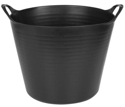 Găleată flexibilă Strend Pro Flexi 27L, neagră, cu mânere, 39x35,5 cm