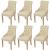 Scaune de sufragerie, 6 buc., crem, material textil GartenMobel Dekor
