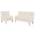 Set canapea, 2 piese, textil, Alb crem GartenMobel Dekor