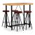 Set mobilier bar, 5 piese, lemn masiv acacia și piele naturală GartenMobel Dekor