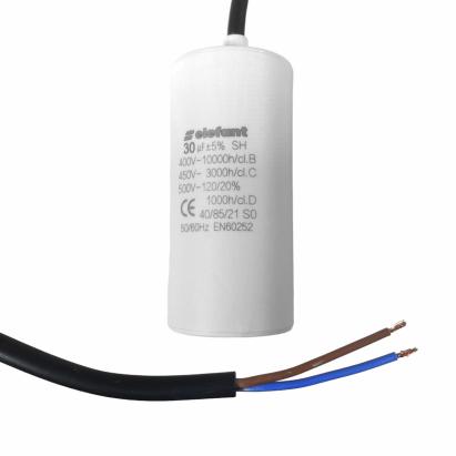 Condensator cu fire CBB60 30µF 45x92mm 450V, Elefant