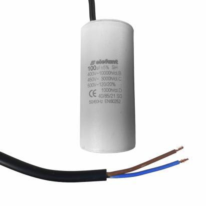 Condensator cu fire CBB60 100µF 60x122mm 450V, Elefant