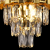 Candelabru Cristal BRAN Petito 3xE14, Diametru 30cm, Auriu Lucios, Inaltime Reglabila