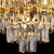 Candelabru din cristal BELVEDERE Nobile, auriu lucios, 5xE14, Ø40 cm, reglabil
