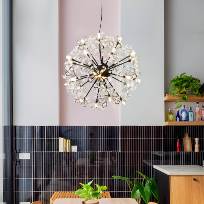 Candelabru din cristal PETERHOF Eleganza, negru, Ø50 cm, 18x G4